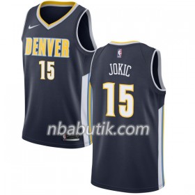 NBA Mænd Trøje Denver Nuggets Nikola Jokic 15 Nike 2017-18 Navy Swingman